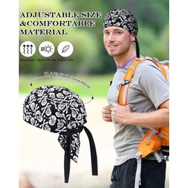 Foaincore Paquete de 8 Gorras de Calavera para Hombres Que absorben el Sudor, Forro de Casco de refrigeración para Ciclismo y Motocicleta