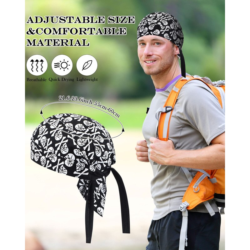 Foaincore Paquete de 8 Gorras de Calavera para Hombres Que