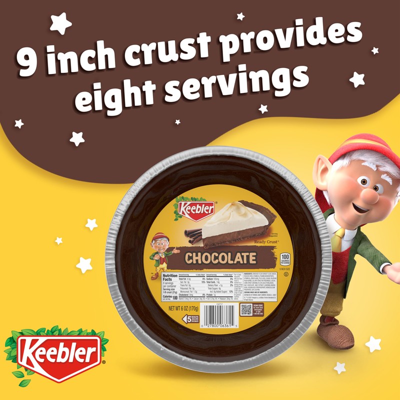 Keebler Ready Crust 9-Inch Chocolate Pie Crusts, Premade Pie Crusts