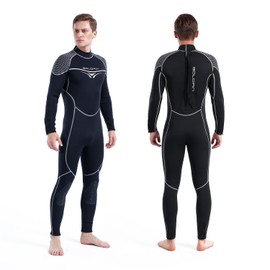 GoldFin Wetsuit for Men, Mens 3mm Wetsuits Fullbody Back Zip Keep Warm in Cold Water