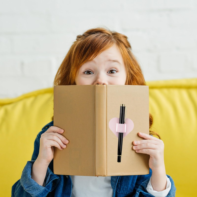 KEPYATI 2 Elastic Pen Holders, Heart-Shaped Pen Holder for Notebook,