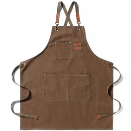 Y Yakunitatsu Apron, 10 Colors, Thick Cotton, Work Clothes, Outdoor, Cafe, Hairdresser, Gardening, Salon, DIY, Artisan Work Apron, One Size Fits Most, Unisex, grey green