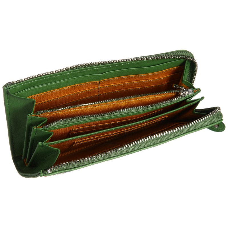 Hocomomora Campo External L-Shaped Zipper Long Wallet, green