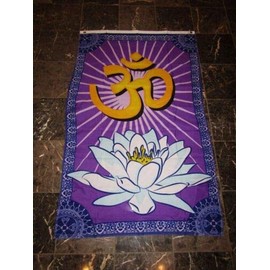 Trade Winds OM Flag 3x5 ft Sanskrit Prayer Banner Hindu Hinduism Lotus Blossom India Aum New Premium Fade Resistant