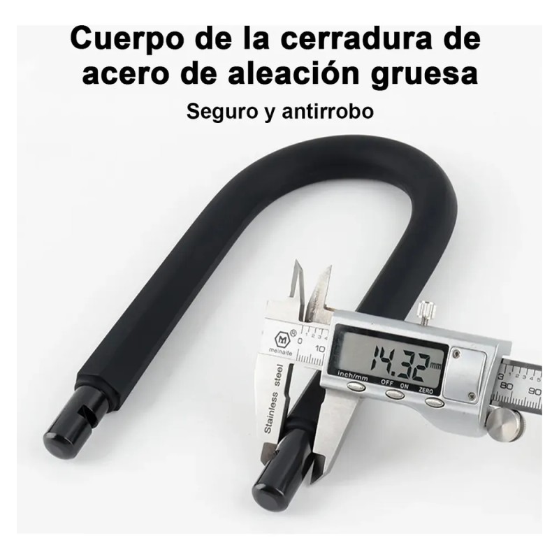 Candado Para Bicicleta Y Moto Con Contra Agua Acero Cadena