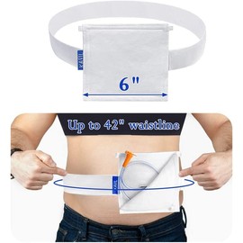 Feeding Tube Belt Holder Supplies Peritoneal Dialysis G Tubing Protective Belt Pouch G/Peg/J Catheter Abdominal Protector Cover Accessories for Adults, Women, Men (Large Size 6" * 6")
