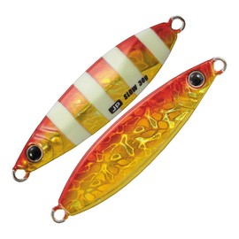 Major Craft JPSLOW-60 Metal Jig, Jigpara Throw, 2.1 oz (60 g), Red Gold Zebra