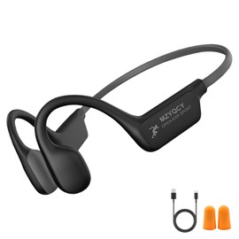 MZYQCY Bone Conduction Headphones,Open Ear Wireless Bluetooth 5.4 Headphones with Mic，IPX6 Waterproof Sport Bluetooth Headset，15H Playback， for Running，Cycling，Walking,Outdoor (Black)