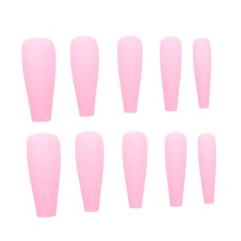 FOMIYES 100pcs Matte Long Ballerina Press Nails Fake Nails False Long Tips Coffin Press