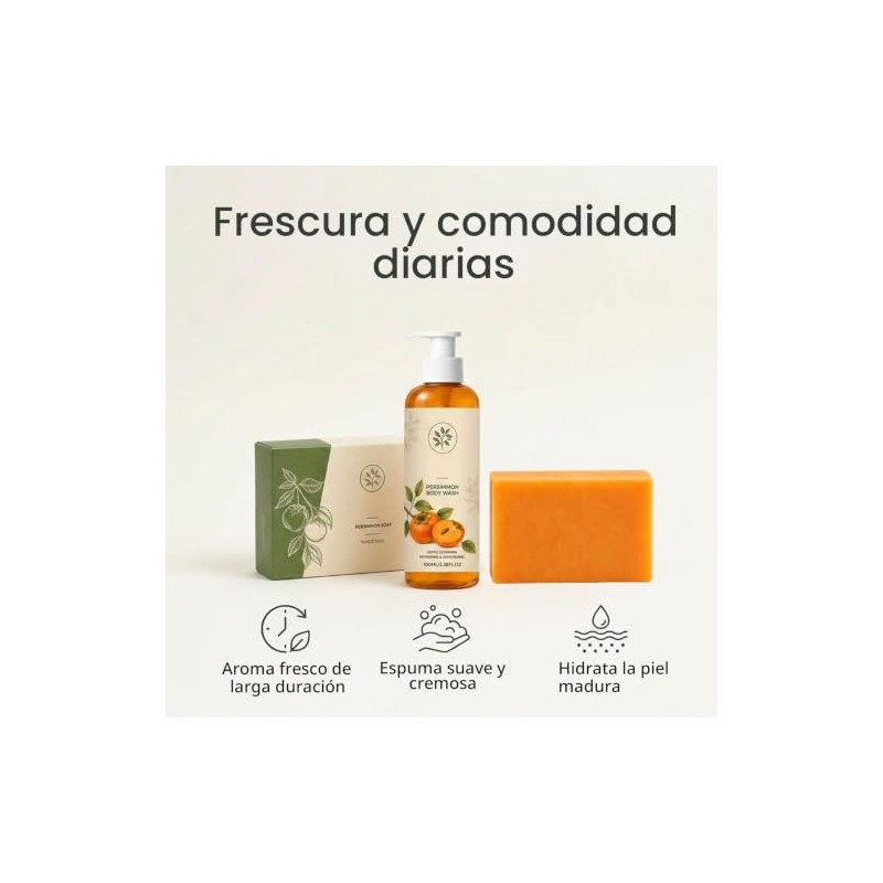 Set de Limpieza con Caqui (Persimón) Gel de Ducha y
