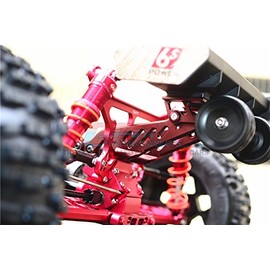 G.P.M. Arrma 1/8 Outcast 6S BLX Stunt Truck Tuning Parts Aluminium Rear Wheelie with Wing Mount - 1 Set Red