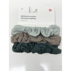 Lululemon Uplifting Scrunchies 3 Pack Hair Ties Brown Green Light Green One Size