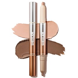 SHEGLAM Highlight Shading Stick Nose Shadow Pencil Highlight Pencil Shading Stick Face Shadow Fine Line 2-in-1 Nose Contour & Highlight Pen Buff UMBER
