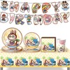 Party Tableware Set, Party Tableware Children's Birthday, Children's Birthday Decoration,