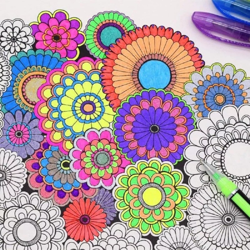 Neon Color Plumas Gel 48 Colores Metálicas Glitter Pastel