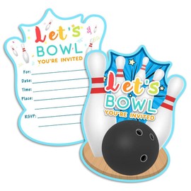 PHIEZC 15 Bowling Invitation Cards, Invitation Cards, Birthday Invitation Cards for Kids, Invitation Cards for Boys and Girls