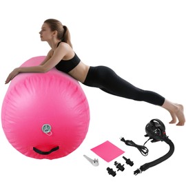 Inflatable Tumbling Mat Gymnastics Air Roller Air Barrel with Electric Pump, Back Handsprings Exercise Training Mat for Home Use/Yoga/Cheerleading