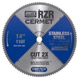 Champion Cutting Tool Corp Circular Saw Blade 114", 110T (RZR-14-110-ST)-Cut Stainless