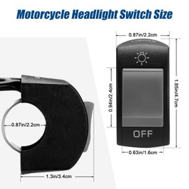 Frienda 3 Pieces Motorcycle Headlight Switch Handlebar Toggle Switch 7/8 Inch 22 mm 12v on Off Push Button for U5 U7 U2 Motorcycles Scooter Electromobile (Grey)