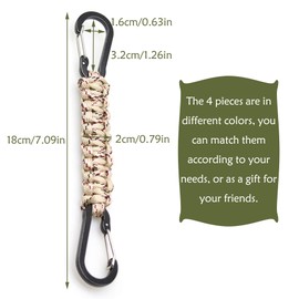 OHYER schlüsselband mit karabiner Schlüsselanhänger Geflochtene Lanyard Paracord-Lanyard-Clips großer karabinerhaken schlüsselanhänger Band Karabiner Für den Außeneinsatz (Bunt-Doppelhaken-4)