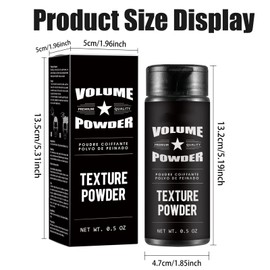 Texture Powder for Men, Volume Powder Hair, 2 Pieces Hair Powder, Men Styling, Based Texture Powder, Volume Sytling Powder with Matte Effect, Easy to Apply for Thinning and Fine Hair