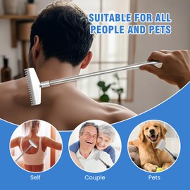 Snowyee Back Scratcher Detachable Backscratchers Extendable with Extra Large Wide Variety Heads for Women Men for Scratching Itch with Gift Box (4 Pieces/Black)