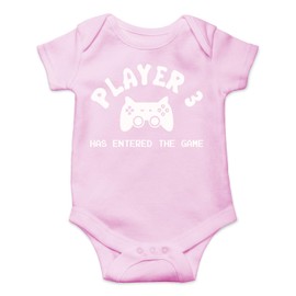 Player 3 Has Entered The Game - Funny Baby Essentials Bodysuit - Newborn Romper Baby Clothes, Pink, 12 Months