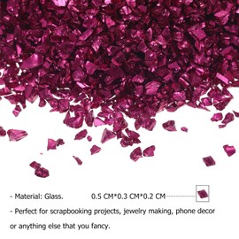 NOLITOY 1 Glass Chip Glass Nail Flakes Glitter Nail Art Jewels Ornament Crafts Chunky Flakes Sequins Epoxy Crushed Glass Nail Filler Irregular Glass Epoxy Fillers Accessories 3D Metal