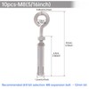 10 Pack M8 Concrete Eye Bolt, 5/16" 105mm Shoulder Eyebolt