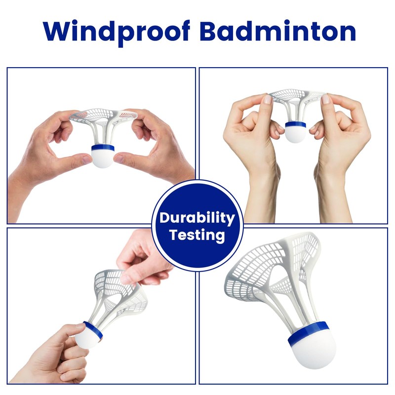 KBCYRT 6 Windproof Badminton Shuttlecocks, High Elasticity Shuttlecocks for Outdoor