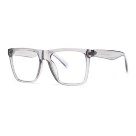 GLINDAR Blue Light Blocking Glasses for Women Men Oversized Square Computer Glasses Reduce Eye Strain Grey