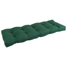 Blazing Needles Twill Tufted Bench Cushion, 46" x 19", Forest Green