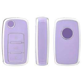 OFFCURVE Car Key Case, Key Cover, Key Protection Key Shell 3 Buttons Compatible with VW Volkswagen Polo Golf 4/5/6 Multivan T5 Caddy Jetta Bora Superb Passat Skoda Fabia Seat Ibiza