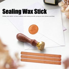 Zerodis Sealing Wax Stick, 10Pcs Convenient Smokeless Flexible Hot Seal Sticks for DIY Wedding Invitation Decoration Envelopes Cards Wine Packages Gift Wrapping(Copper and gold)