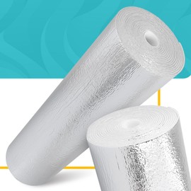 Radiator Reflective Film Heating Insulation Film 3 x 0.5 x 5 m Insulation Mat Thermal Film Insulation Film Heat Reflector Wall Insulation Floors Attics Garage Window Cold Protection Sheds Hut Kennel