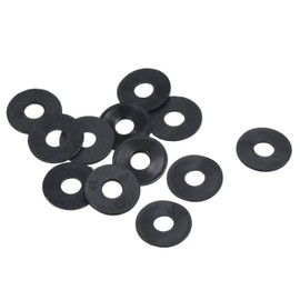 PATIKIL M5 Nylon Flat Washer, 12 Pack 5mm ID 15mm OD 1mm Thick Sealing Spacer Gasket Ring for Faucet Pipe Water Hose Fastener Bolt, Black