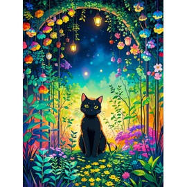 FILASLFT Diamond Painting Cats and Flowers,Diamond Painting Kits for Adults,DIY 5D Full Drill Diamond Art Kits,A Perfect Choice for Gift and Home Decor(16x12 inch)