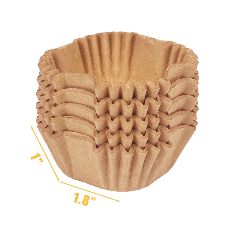 qiqee Square 300-Count Brown Cupcake Liners Muffin Linner No Smell,