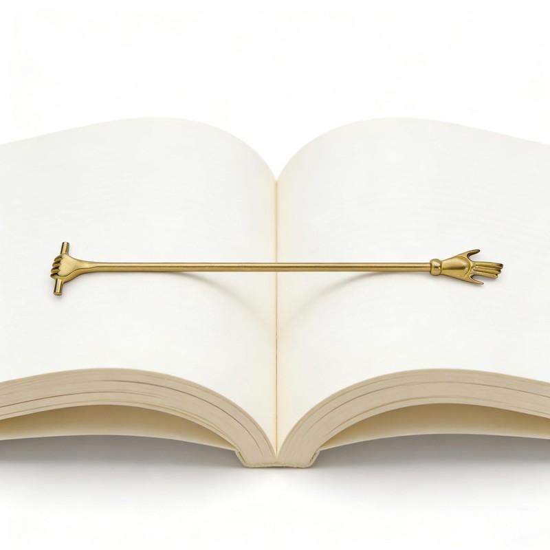 khtumeware 100%-Solid Brass 1 Pack Brass Hand Book Mark -