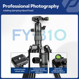 Fotopro Mini Tripod with Ball Head Phone Mount Detachable Selfie Stick Folded only 8.6" Max Load up to 6.6 lbs FY-810 Grey