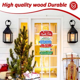 Zfseyuh Christmas Door Decoration, Signs with Sayings, Christmas Wooden Hanger with Lettering, Wooden Christmas Decoration Door Decoration, Christmas Door Decoration for Hanging
