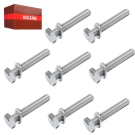 BIGLKNM Exhaust Mainfold Bolt Kit Compatible with Ford F250 F350, 8 Pack Stainless Steel Bolt Screw Kit Fit for 1994-2003 7.3L Powerstroke Diesel Engine