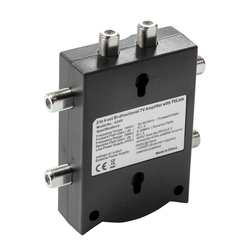 Bi-directional TV Amplifier 2 Inputs TV Antenna Signal Booster with