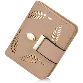 SRXWO Women's Small Leather Purse, Bifold Wallet, Handbag with Cash/ID/Credit Card Holder, Women Vegan Purse, Small Purses with Zip for Women and Girls, beige, Elegant