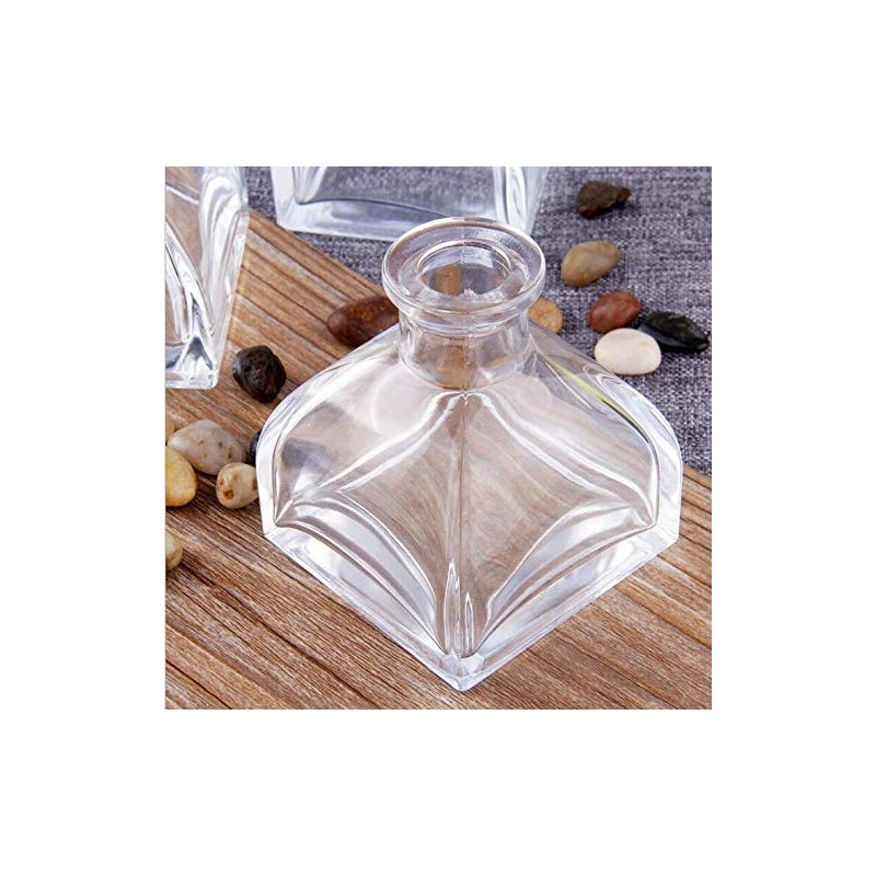 NATUWORLD 1PCS 100ml/3.4oz Empty Refillable Clear Glass Diffuser Bottles Fragrance