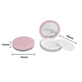Feilguee 2 Pcs Loose Powder Container with Puff 5g/0.7 oz Reusable Plastic Portable DIY Makeup Empty Powder Case with Mirror and Net Sifter (Pink)