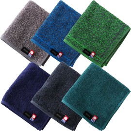 imaa Imabari Towel Certified Hand Towel, Towel Handkerchief, Made in Japan, 100% Cotton, Vacuum Compressed Pack, G Assortment, 6 Pieces