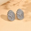 ARAVOP Chunky Stud Earrings for Women Silver Plated Large Square