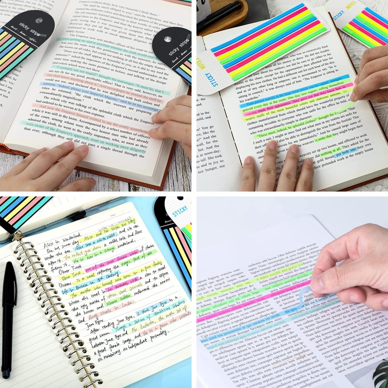 7 Pack Multi-Function Sticky Index Tabs,1820 Pieces Writable Labels, Colorful