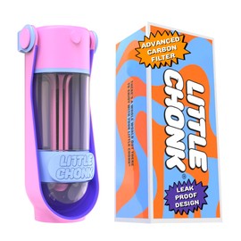 Little Chonk Dog Water Bottle | Advanced Carbon Filtration for Safe Filtered Water on the Go | BPA-Free Leak-proof Portable Dog Travel Water Bottle with Retractable Water Spout 15 Fl oz - Cotton Candy